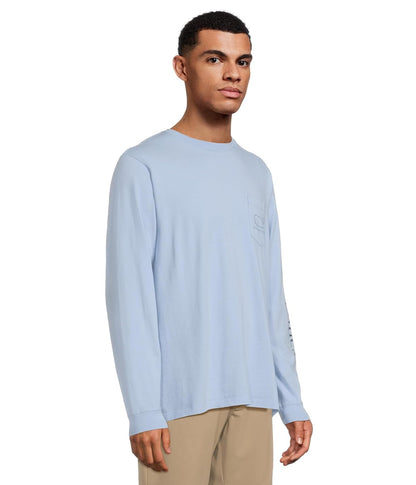 Vineyard Vines Playera clásico de Manga Larga con Bolsillo de Ballena Camiseta para Hombre
