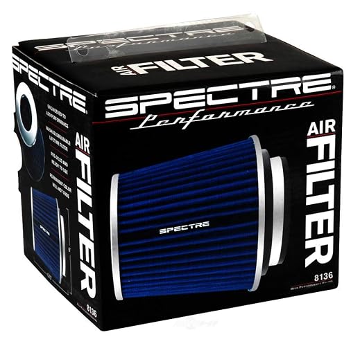 Spectre Filtro de aire universal de rendimiento con abrazadera: alto rendimiento, filtro lavable: redondo cónico; diámetro interior de brida de 3 pulgadas/3.5 pulgadas/4 pulgadas; diámetro interior de brida de 6.719 pulgadas (171 mm) de alto; base de 6 pu