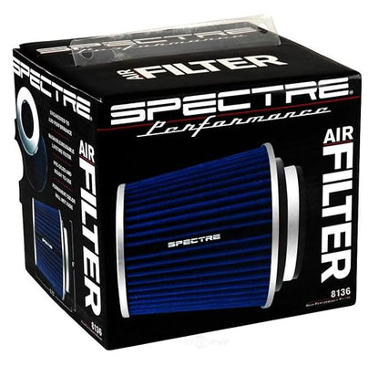 Spectre Filtro de aire universal de rendimiento con abrazadera: alto rendimiento, filtro lavable: redondo cónico; diámetro interior de brida de 3 pulgadas/3.5 pulgadas/4 pulgadas; diámetro interior de brida de 6.719 pulgadas (171 mm) de alto; base de 6 pu