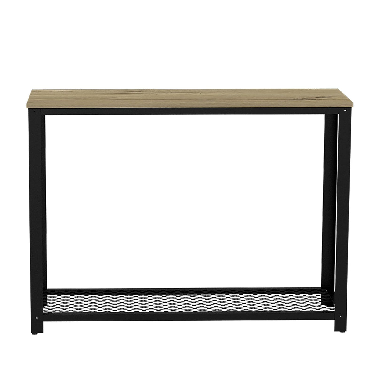 Deco Home KLIK Mesa Auxiliar ferrato armable, Color Duna, Dimensiones 36.5 Largo X 12.4 Ancho X 112 Alto cm, Estilo contemporáneo, con Rejilla Inferior y Estructura metálica