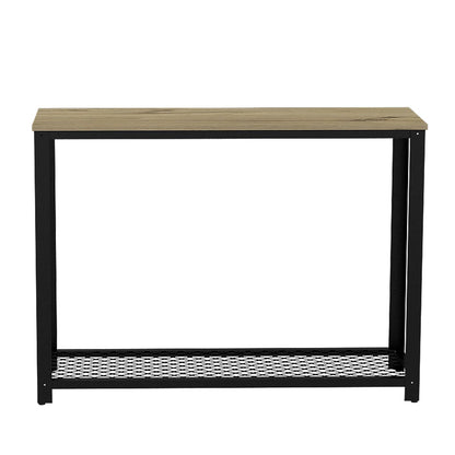 Deco Home KLIK Mesa Auxiliar ferrato armable, Color Duna, Dimensiones 36.5 Largo X 12.4 Ancho X 112 Alto cm, Estilo contemporáneo, con Rejilla Inferior y Estructura metálica