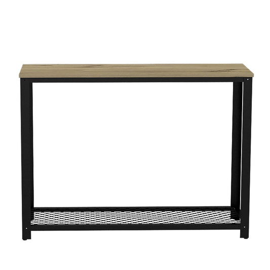 Deco Home KLIK Mesa Auxiliar ferrato armable, Color Duna, Dimensiones 36.5 Largo X 12.4 Ancho X 112 Alto cm, Estilo contemporáneo, con Rejilla Inferior y Estructura metálica