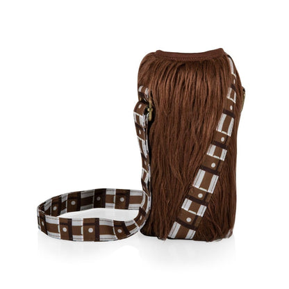 Picnic Time - Soporte para Botella de Agua Chewbacca de Star Wars con Aislamiento para Botellas de Agua con Correa Ajustable para el Hombro y Parte Superior de Velcro, se Adapta a Botellas de 20 a 26