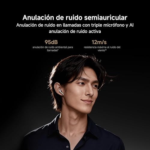XIAOMI Buds 6, True Wireless Bluetooth, Hi-Res, Gris Titanio | 35h Reproducción, Cancelación de Ruido con 3 mic, Localiza fácilmente, Conexión multidispositivo, Harman Audio EFX, IP54