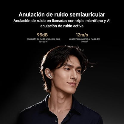 XIAOMI Buds 6, True Wireless Bluetooth, Hi-Res, Gris Titanio | 35h Reproducción, Cancelación de Ruido con 3 mic, Localiza fácilmente, Conexión multidispositivo, Harman Audio EFX, IP54