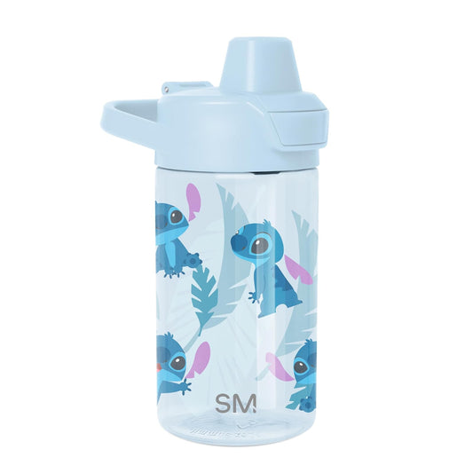 Simple Modern - Botella de agua de plástico Tritan Summit para niños, diseño de punto Disney de 12 onzas, sin BPA, con tapa cubierta a prueba de fugas, para niñas, niños y niños pequeños, puntada