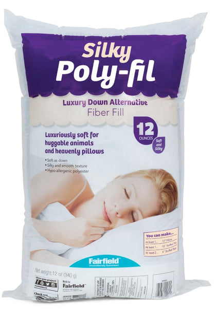 Fairfield - Polietileno Sedoso, Fibra de poliéster de Alta Calidad, Relleno de Almohada Suave para Dormir Tranquilo, Animales de Peluche y Juguetes, Bolsa de 12 onzas
