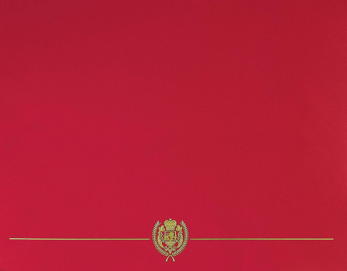 ¡Grandes papeles! Funda para certificado de escudo clásico., Cubierta, Rojo