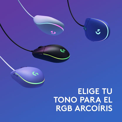 Logitech G203 LIGHTSYNC Mouse Gaming con Iluminación RGB Personalizable, 6 Botones Programables Seguimiento de hasta 8,000 dpi, Ultra-Ligero - Color Azul