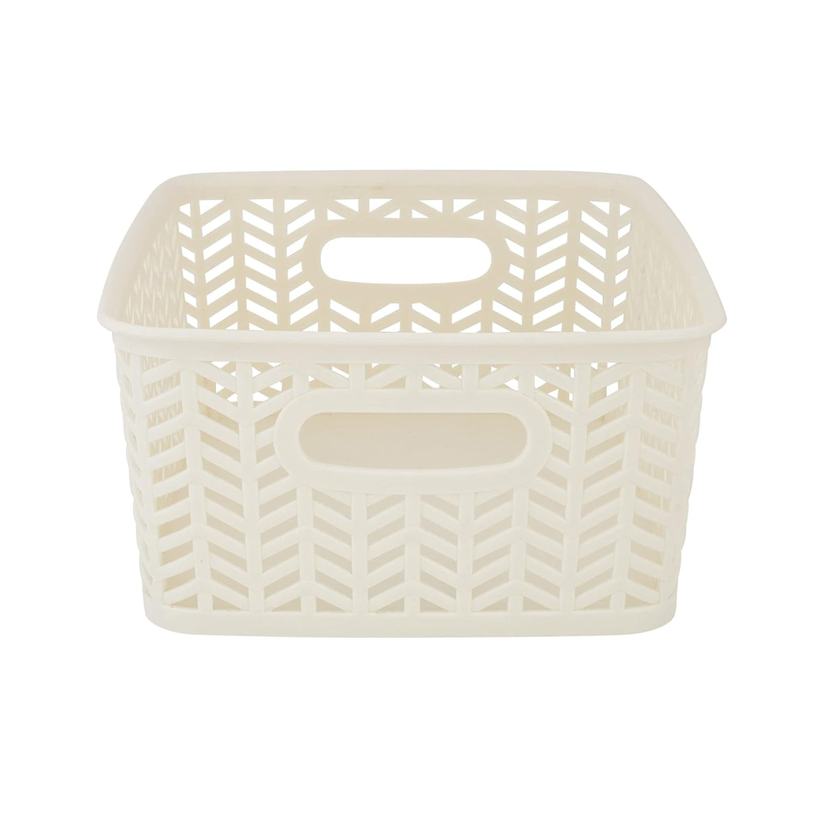 Simplify 25173-IVORY-3PK Cesta de almacenamiento de espiga, pequeña, marfil, 3 unidades