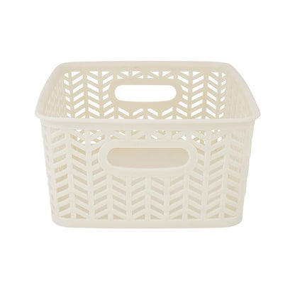 Simplify 25173-IVORY-3PK Cesta de almacenamiento de espiga, pequeña, marfil, 3 unidades