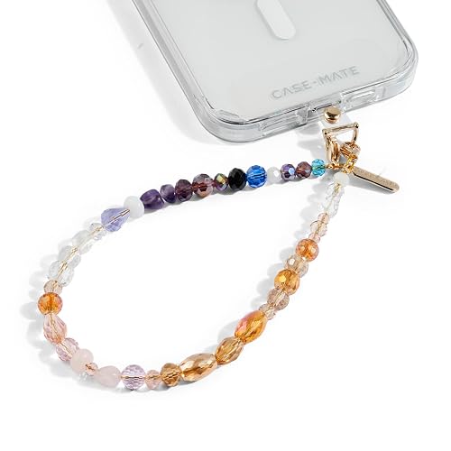 Case-Mate - Abalorio de teléfono con cristales de abalorio | Correa de teléfono desmontable antirrobo | Correa de muñeca para iPhone manos libres para mujer | Pulsera de cadena de teléfono - Se adapta