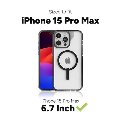 ZAGG Santa Cruz Snap - Funda para iPhone 15 Pro MAX, Funda para teléfono MagSafe, protección contra caídas (4 m), grafeno Duradero, antiamarillamiento y Resistente a los arañazos, Negro