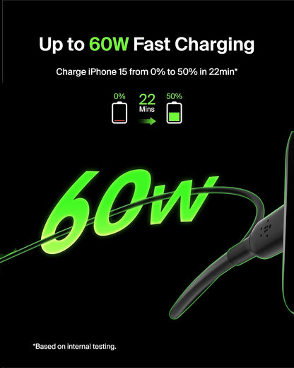 Belkin BoostCharge Cable USB-C a USB-C (1 M/3.3 pies) Cable de carga rápida para iPhone 16, iPhone 16 Pro, Nintendo Switch 2, Galaxy S25, S24, Pixel, iPad Pro, Carplay y más, color negro (paquete de 2