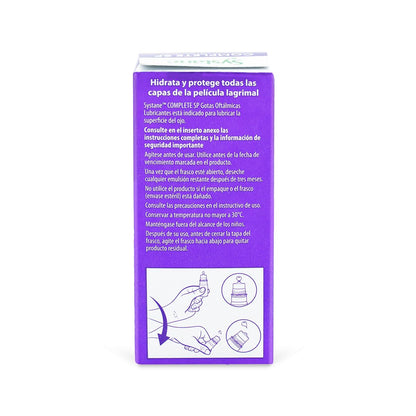 Systane Complete SP Gotas Oculares Sin Conservantes para Ojo Seco, Lubricación Avanzada y Alivio Prolongado, Ojos Sensibles, 10 ml