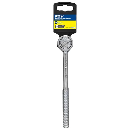 Foy 140439 Matraca reversible para dado cuadro de 3/8", cabeza redonda, mango moleteado