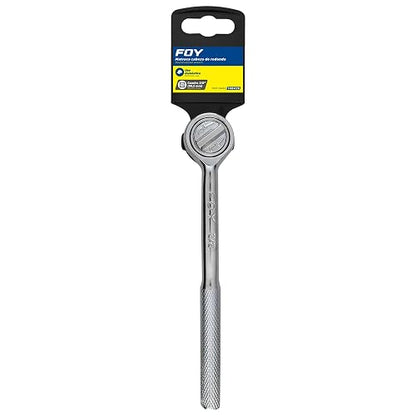 Foy 140439 Matraca reversible para dado cuadro de 3/8", cabeza redonda, mango moleteado