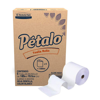 Kimberly-Clark Professional 92221 Pétalo Toalla Manos en Rollo, 6 Rollos de 180 m