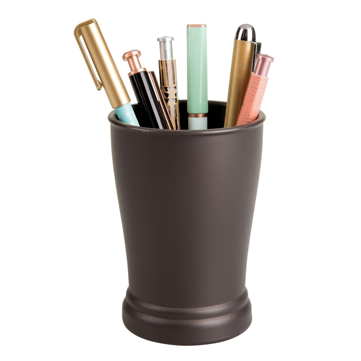 InterDesign iDesign - Juego de 2 Vasos de baño de plástico para encimera o Cambiador, Color Bronce