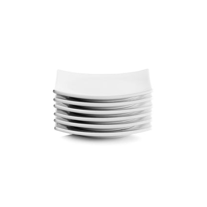 10 platos cuadrados de cerámica de fresa Street Simply White de 6 pulgadas, juego de 6 unidades