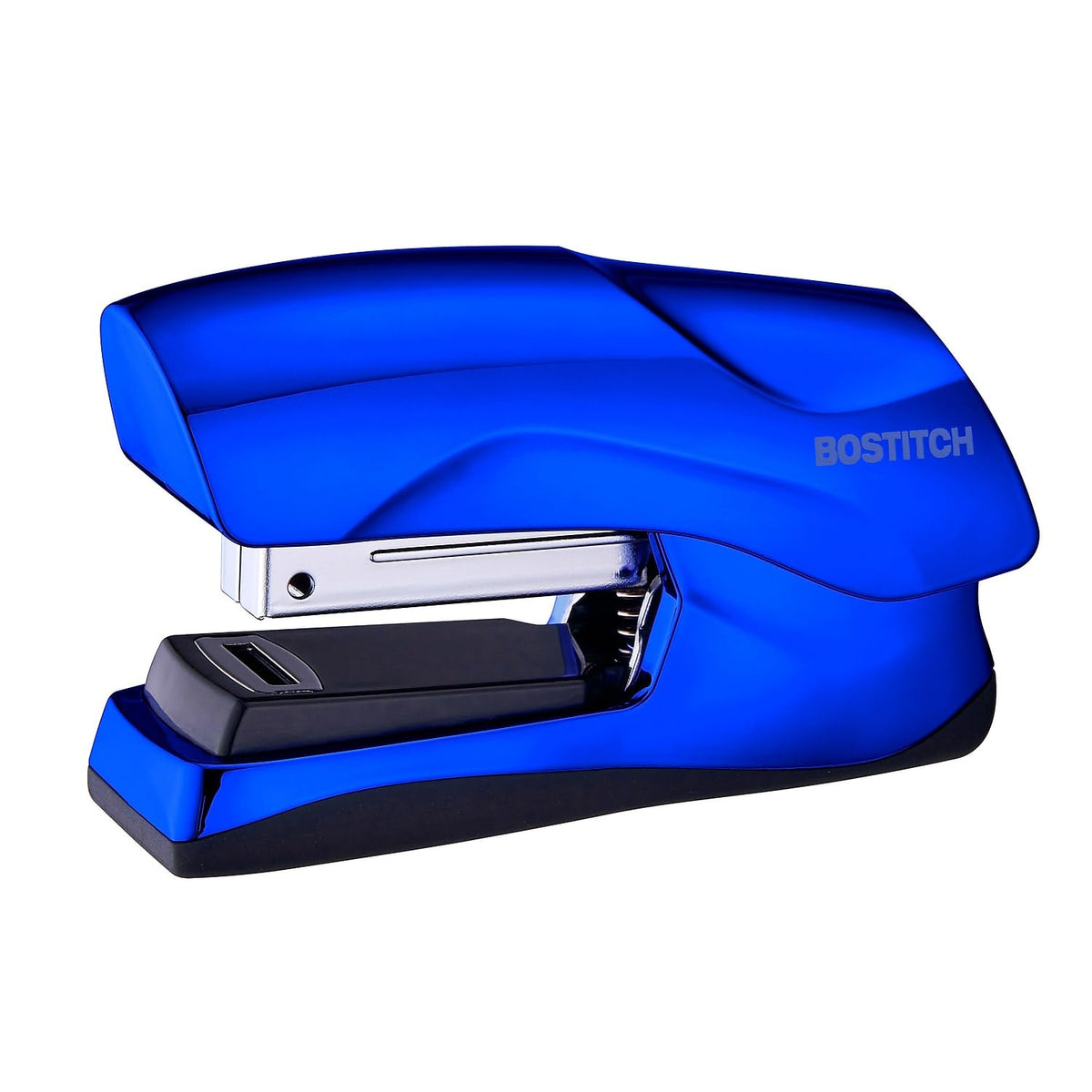 Bostitch - Grapadora de oficina resistente, capacidad de 40 hojas, sin atascos, media tira, cabe en la palma de tu mano, para aula, oficina o computadora, azul metálico - Azul metálico