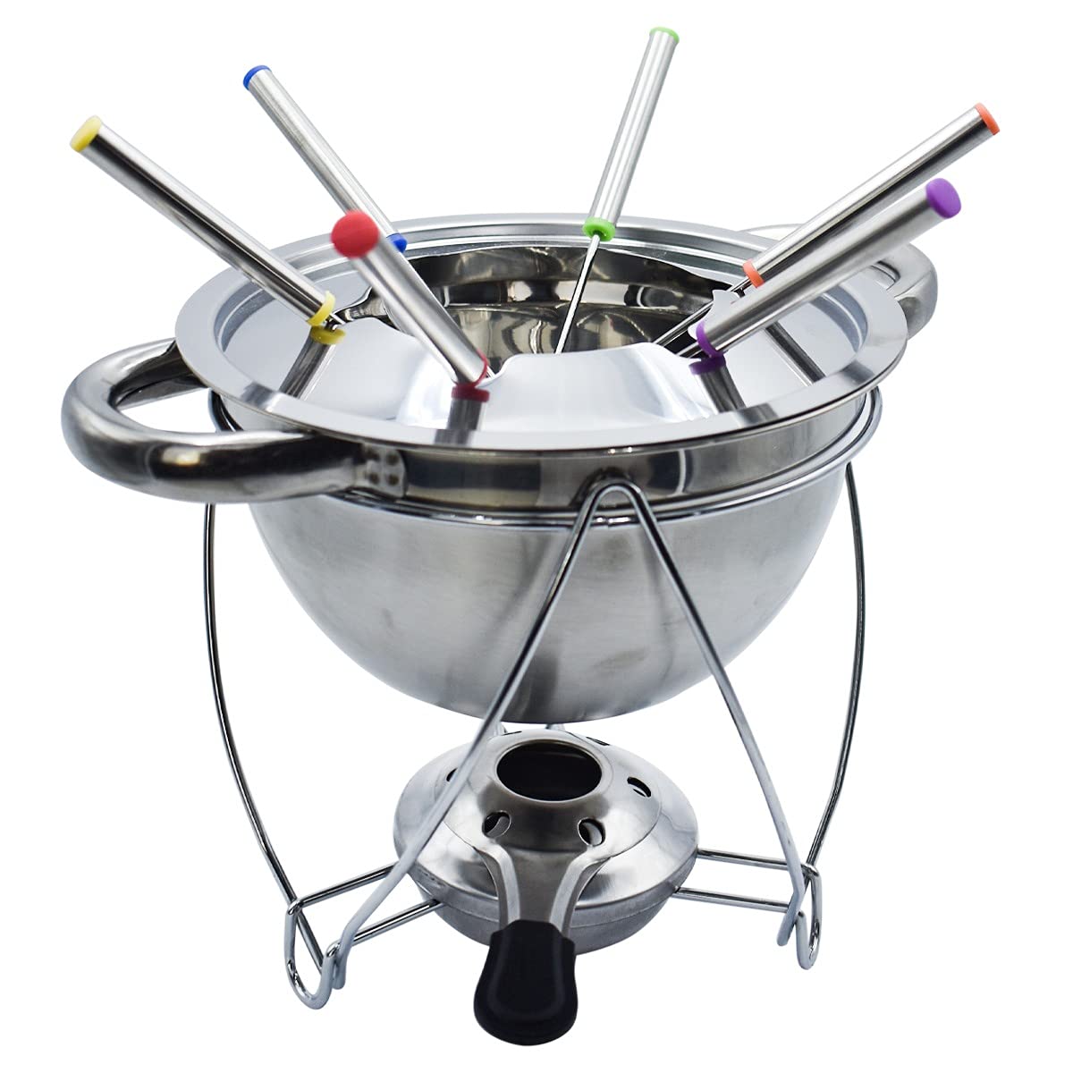 Top Choice 2415-2816 Set De Fondue Acero Inoxidable con Calentador, incluye 6 Tenedores