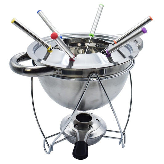 Top Choice 2415-2816 Set De Fondue Acero Inoxidable con Calentador, incluye 6 Tenedores