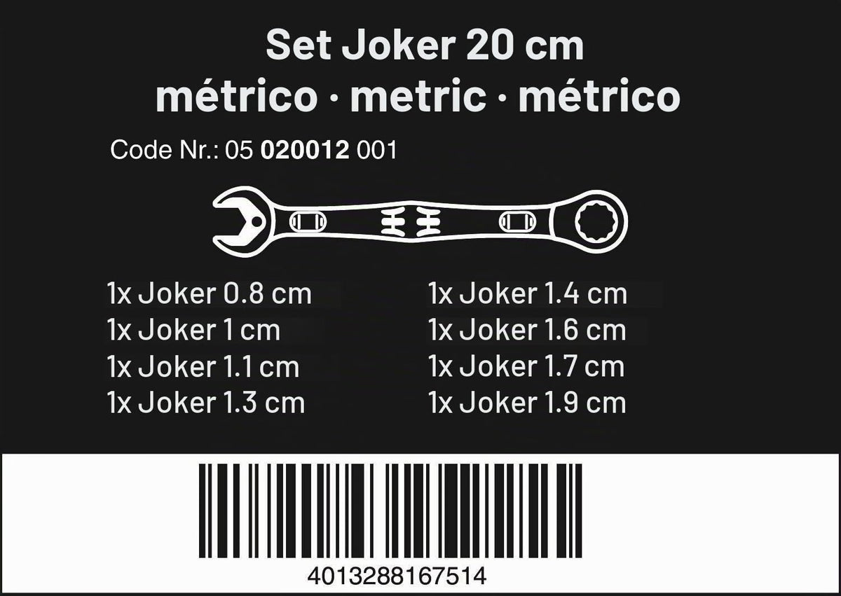 Wera - Juego de llaves de trinquete de anillo abierto Joker, pulgadas