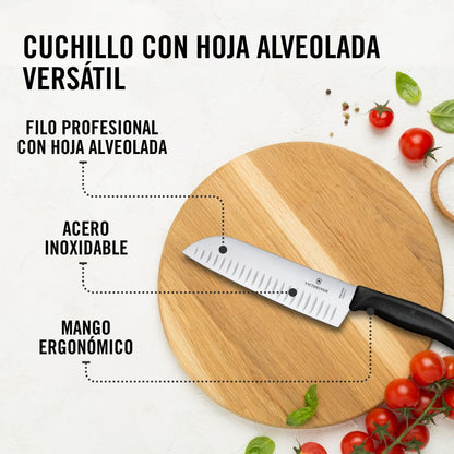 Victorinox Santoku Cuchillo Plata/Negro