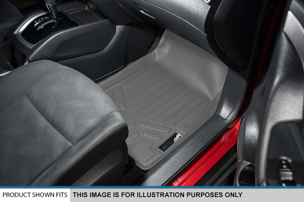 SMARTLINER Juego de alfombrillas grises de 2 filas compatible con Chevy Traverse/08-17 Buick Enclave/Saturn Outlook 2007-2010/GMC Acadia/2007-2016 GMC Acadia/2017 GMC Acadia Lmtd (estilo de cuerpo antiguo) (asiento de banco de segunda fila)