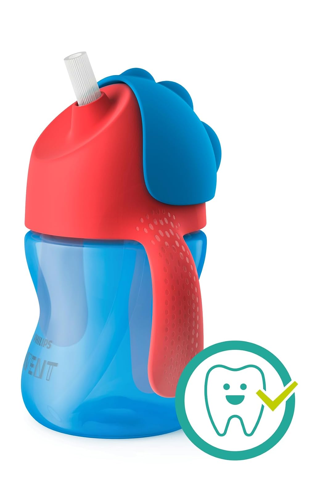 Philips Avent Vasito con Popote Flexible 7 oz Azul | Facilita la transición al vaso | Ayuda al desarrollo oral saludable | Popote flexible antigoteo | 1 pz | SCF796/01