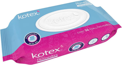 Kotex Toallitas Húmedas para Higiéne Íntima, 1 paquete con 56 piezas + Garnier Skin Active Agua micelar desmaquillante, 400ml