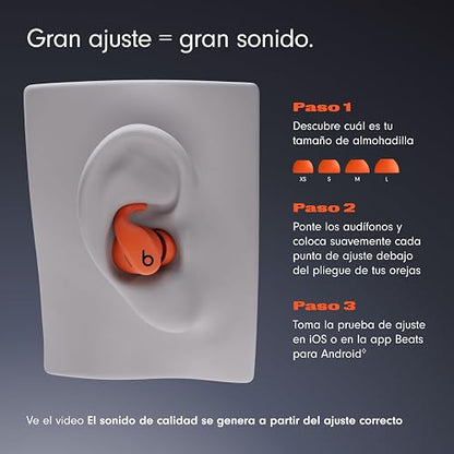 Beats - Powerbeats Fit - Audífonos inalámbricos para Entrenamiento con cancelación de Ruido, IPX4, hasta 30 Horas de batería con el Estuche de Carga, compatibles con Apple y Android - Rosa Intenso