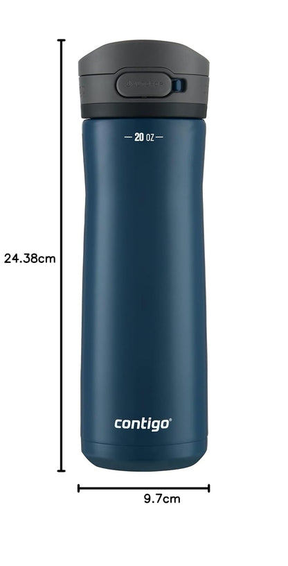 Contigo Jackson Chill 2.0 Botella de agua con tapa AUTOPOP | Acero inoxidable, 20 onzas, color arándano opaco