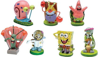 Spongebob Squarepants® Adornos de Acuario de 2 Pulgadas, Juego de 7 Piezas
