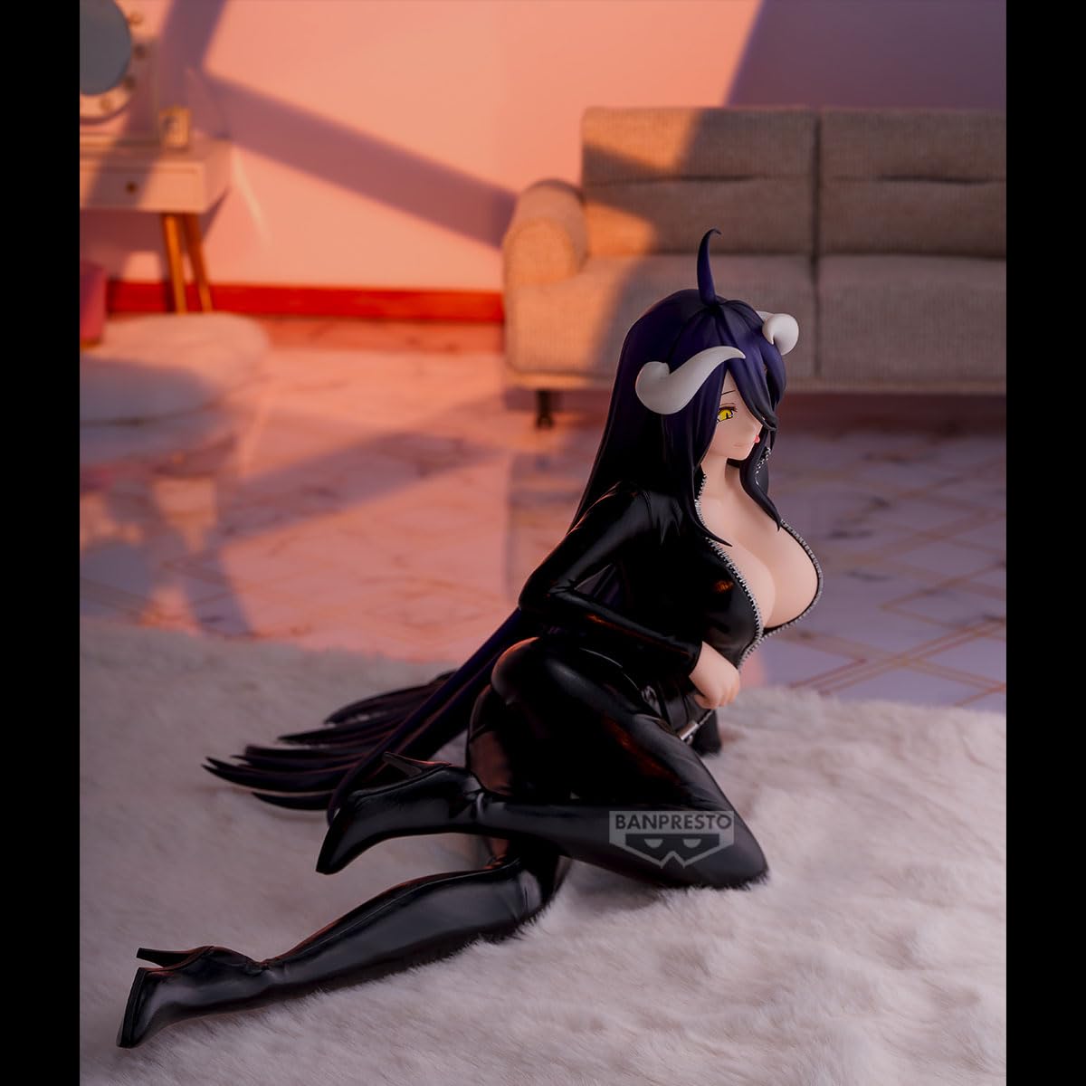 Banpresto - IF Albedo, Figura Coleccion, Overlord Relax Time, 18 cm (7") | Pose reclinada, sensación de movimiento, incluye soporte, acabado premium, producto para mayores de 15 años