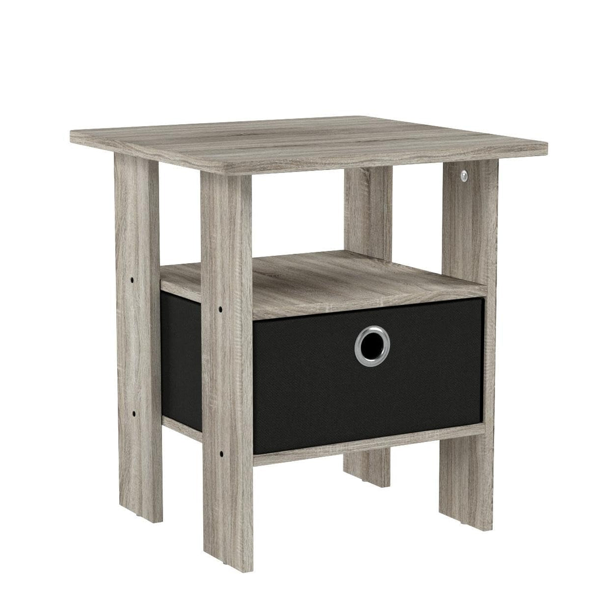 Furinno - Mesita de noche para dormitorio 2-11157GYW, mesa auxiliar pequeña, juego de dos