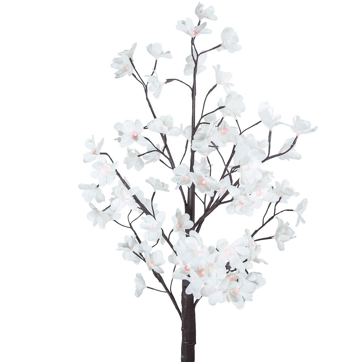 Running LW-0006 Figura Decorativa Iluminada Arbol, 150 Leds Flores, Blanco/Café