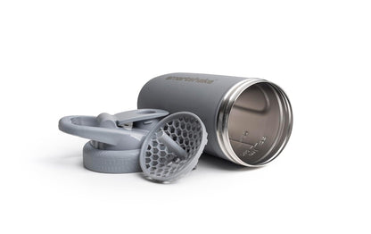 SmartShake Reforce Gris Botella Mezcladora de Acero Inoxidable 900 ml, Libre de BPA