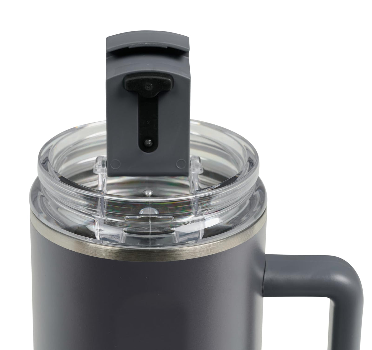 Igloo, vaso de 38 onzas con asa, taza de viaje reutilizable, taza de hidratación aislada de acero inoxidable para bebidas calientes y frías, carbonita