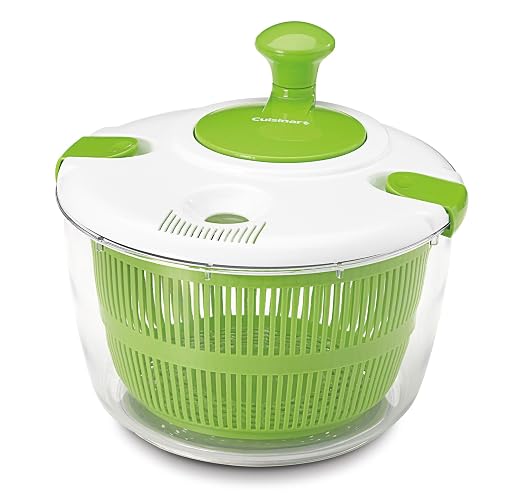 Cuisinart Escurridora de ensalda, Spin salad, CTG-00-SASES | Lave y seque las verduras, frutas y verduras para ensalada,Perilla giratoria, cierres herméticos, Capacidad 4.7 L