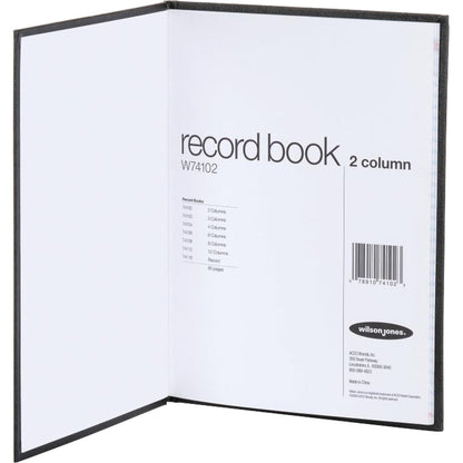 Wilson Jones Hardbound Accounting Journal, 9.25 x 7 Inches, 2 Columns, 80 Pages, 30 Lines per Page, Black (W74102A)