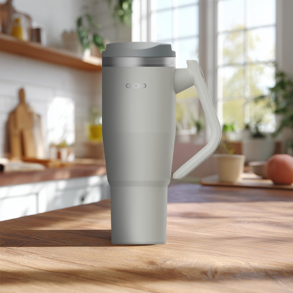 OKKO Termo Orangután 1.2 L (40.5 oz) – Hidratación Todo el Día, Botella Térmica de Acero Inoxidable con Aislamiento al Vacío, Mantiene Bebidas Frías y Calientes por Horas, Ideal para Gym Cool Gray