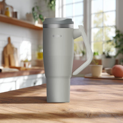 OKKO Termo Orangután 1.2 L (40.5 oz) – Hidratación Todo el Día, Botella Térmica de Acero Inoxidable con Aislamiento al Vacío, Mantiene Bebidas Frías y Calientes por Horas, Ideal para Gym Cool Gray