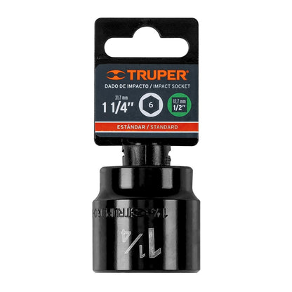 Truper D-7440-H, Dado de impacto, 6 puntas, cuadro 1/2" de 1-1/7"