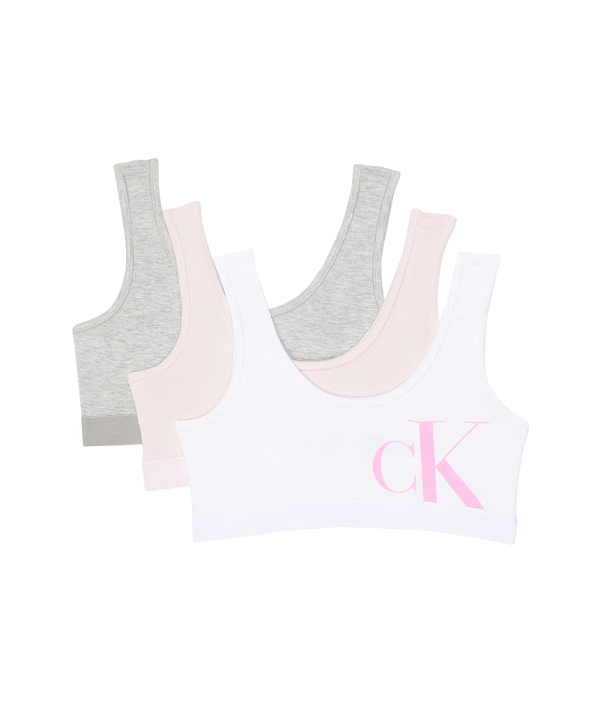 Calvin Klein Bralette de algodón Moderno para niñas, Paquete múltiple Sujetador para Niñas