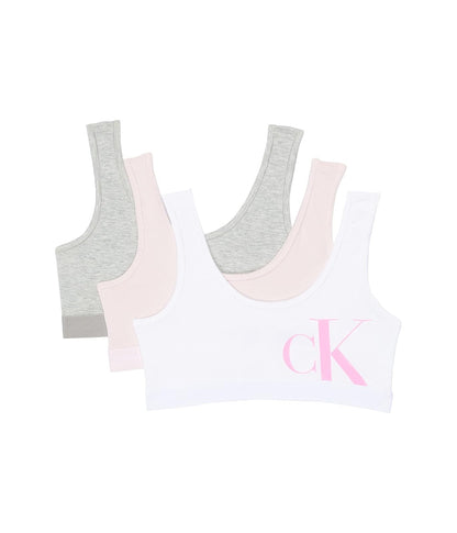 Calvin Klein Bralette de algodón Moderno para niñas, Paquete múltiple Sujetador para Niñas