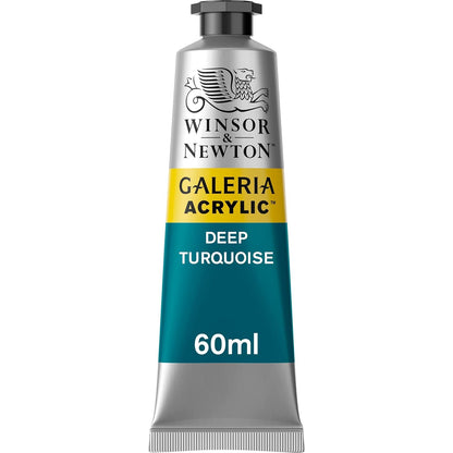 Winsor & Newton Galeria Pintura Acrílica, Tubo de 60 ml - Azul (Deep Turquoise 232) - Tubo de 60 ml