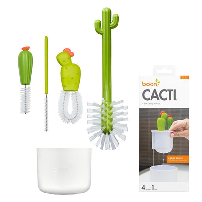Boon Cacti Set de Cepillos de Repuesto para Biberones, 4 pzas - Conjunto de cactus verde