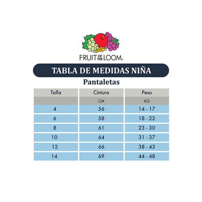 Fruit of The Loom Moderno Ropa Interior Niñas